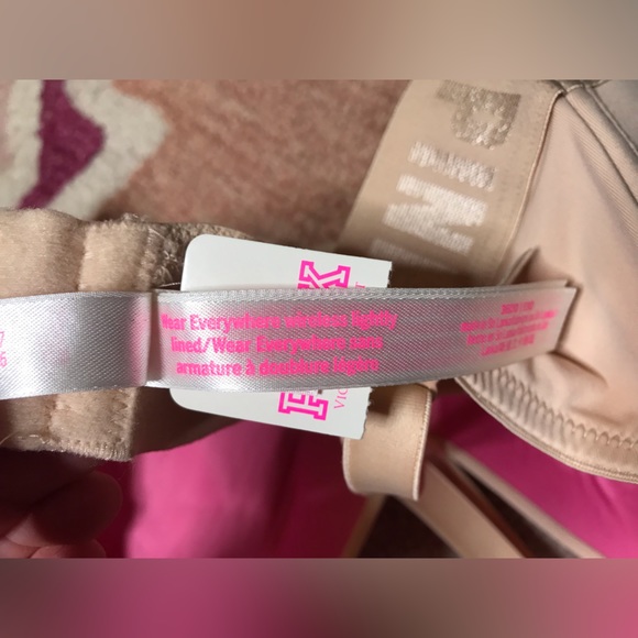 Victoria’s Secret Pink NWT Wear Everywhere Lightly Lined Nude Bra Size 36DD - Picture 4 of 9